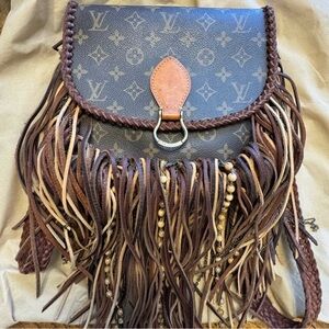 Louis Vuitton Black and Brown Fringe Shoulder Bag